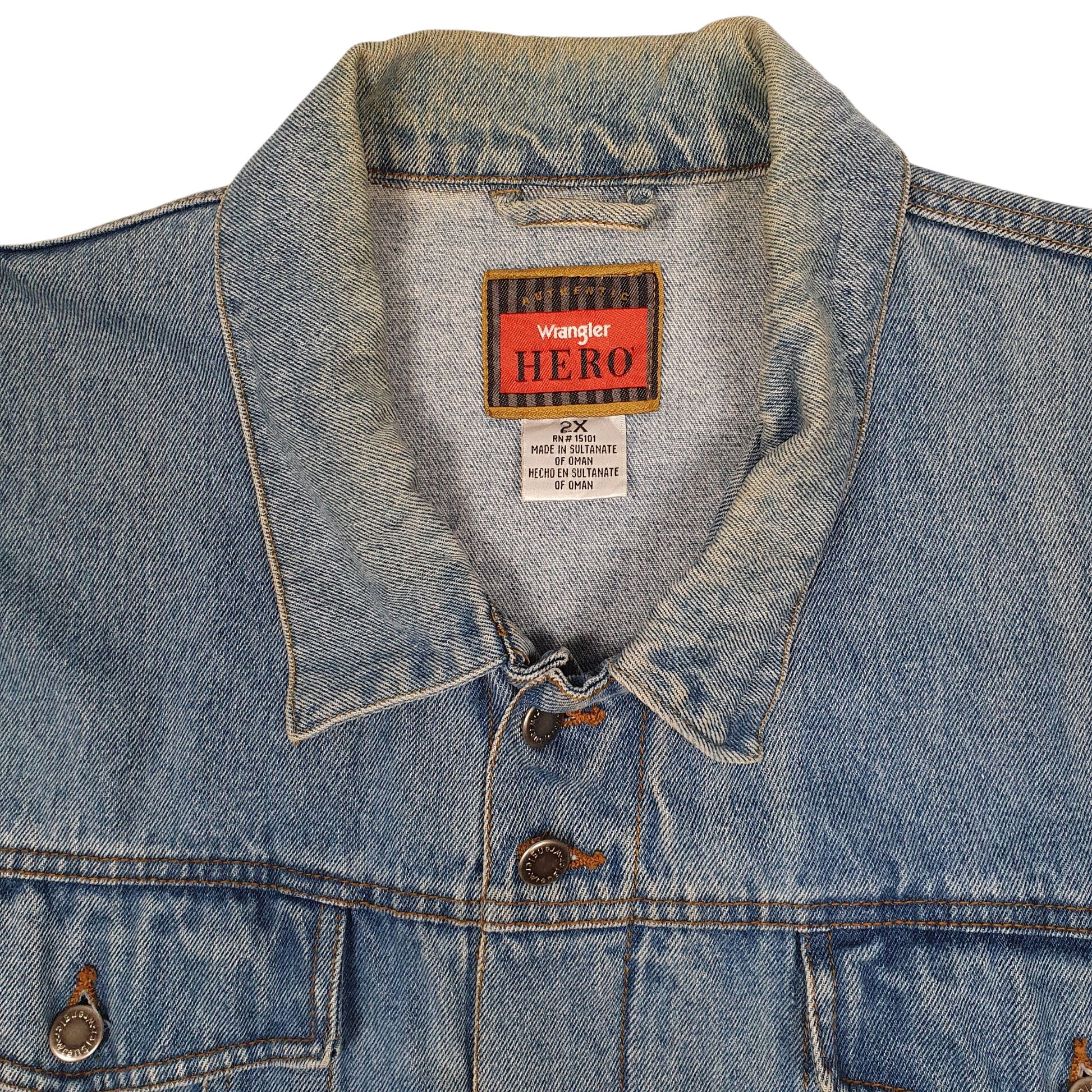 Mens Blue Wrangler Vintage 90s Trucker  Coat