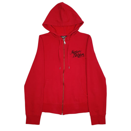 Womens Red Harley Davidson  Full Zip Jumper