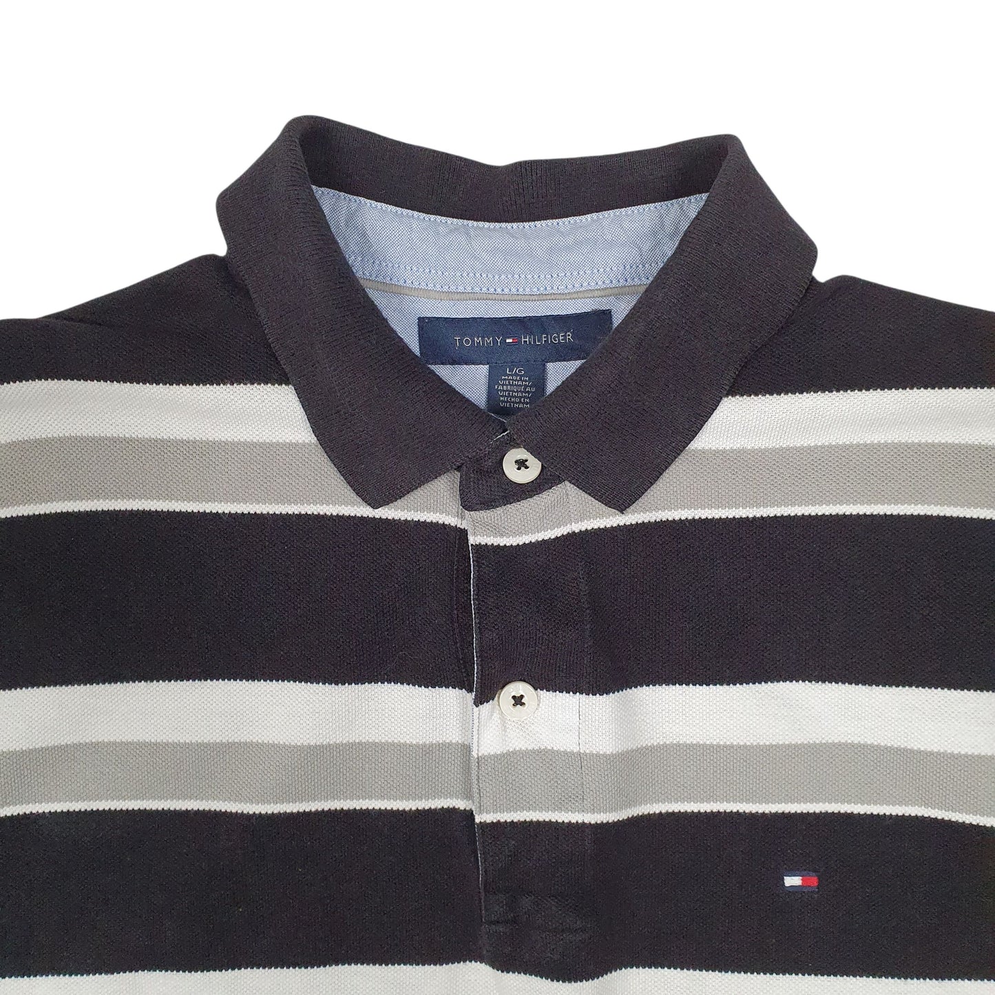 Mens Black Tommy Hilfiger  Hoodie Polo Shirt
