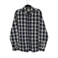 Mens Navy L.L.Bean Thick Flannel Plaid Long Sleeve Shirt