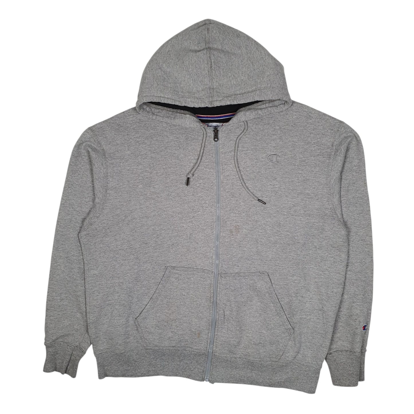 Mens Grey Champion Hoodie Full Zip Jumper