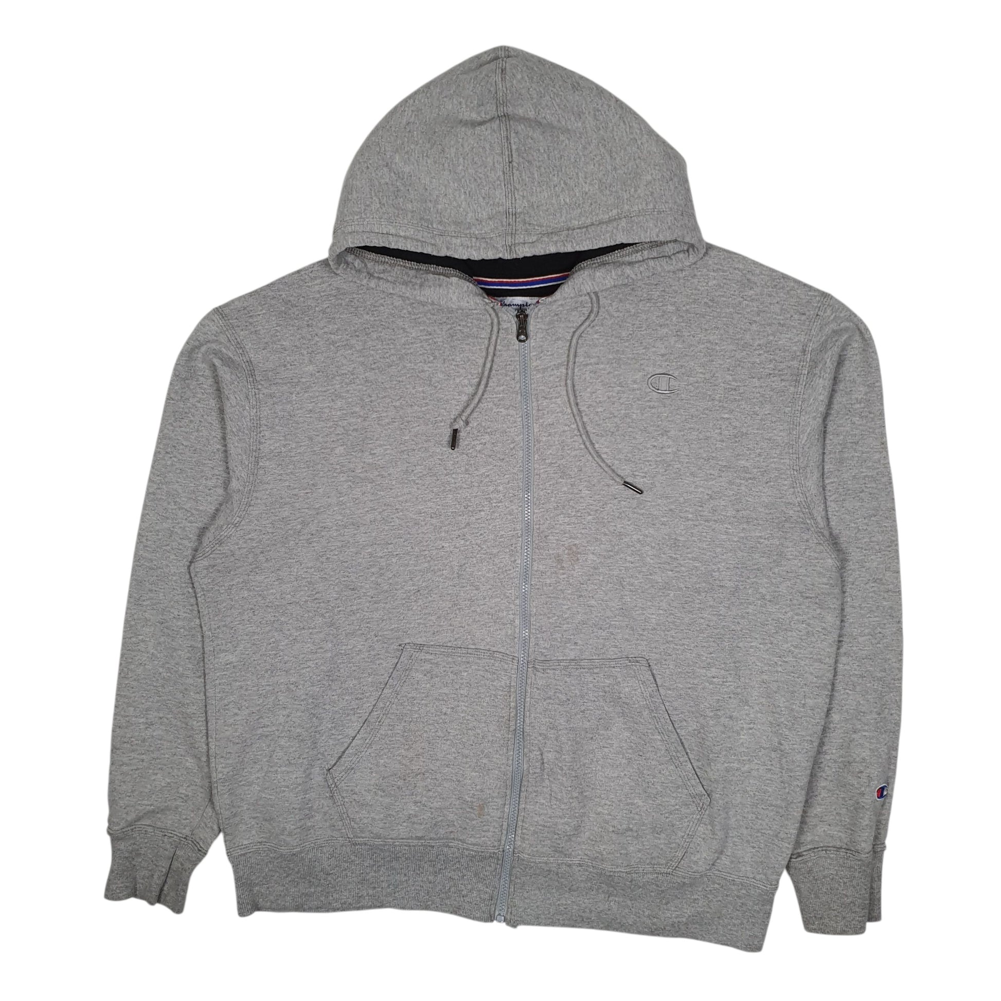 Mens Grey Champion Hoodie Full Zip Jumper
