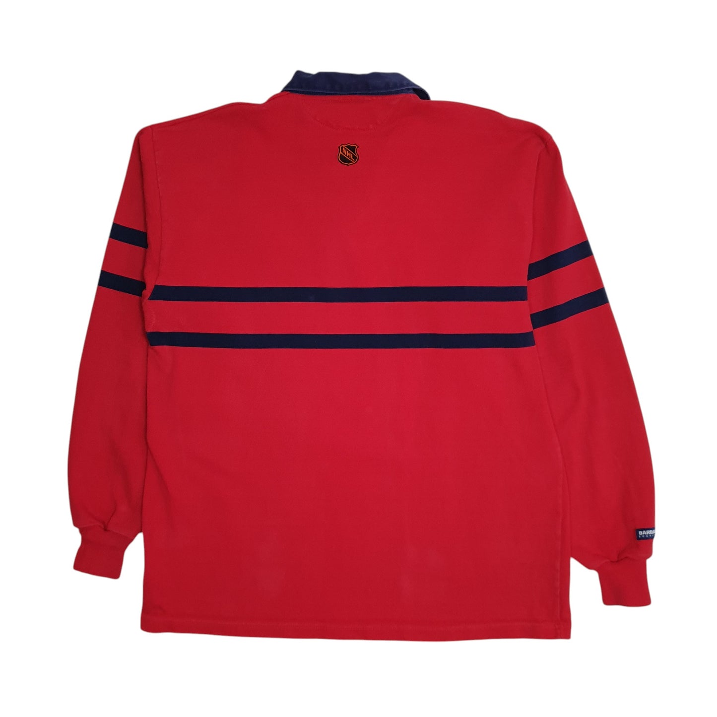 Mens Red Barbarian Rugby Montreal Canadiens NHL Hockey Hoodie Polo Shirt