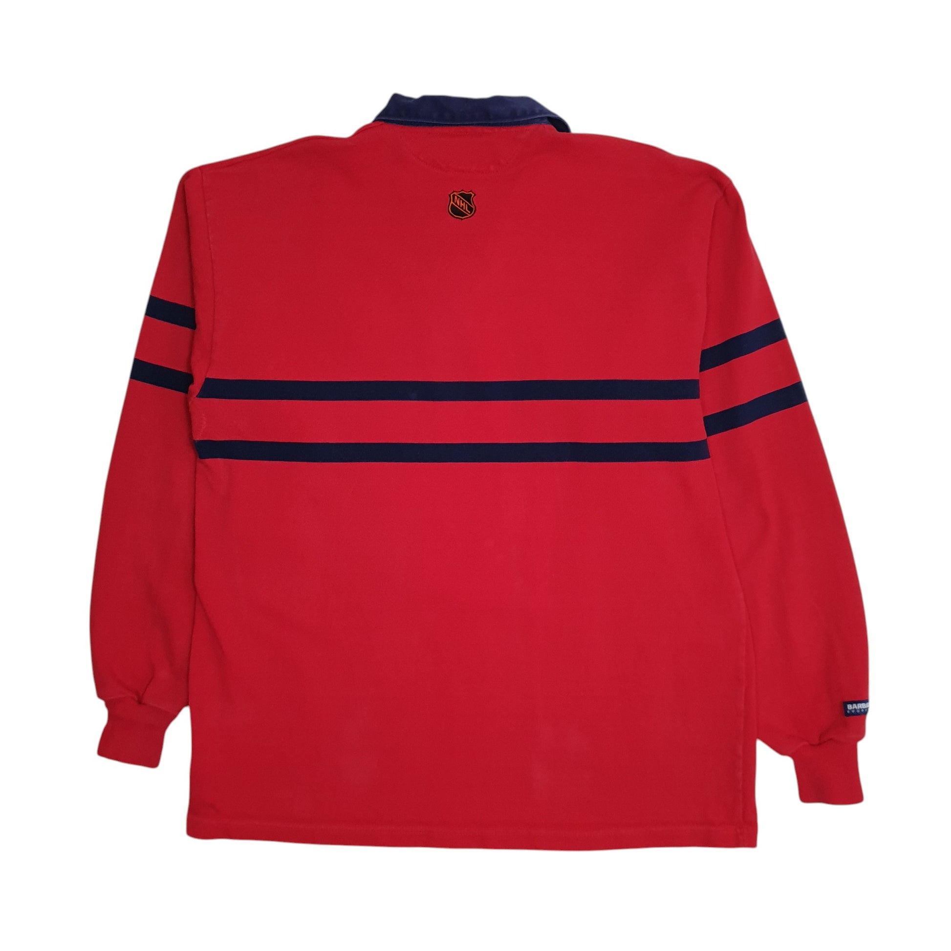 Mens Red Barbarian Rugby Montreal Canadiens NHL Hockey Hoodie Polo Shirt