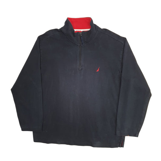 Mens Navy Nautica  Quarter Zip Jumper