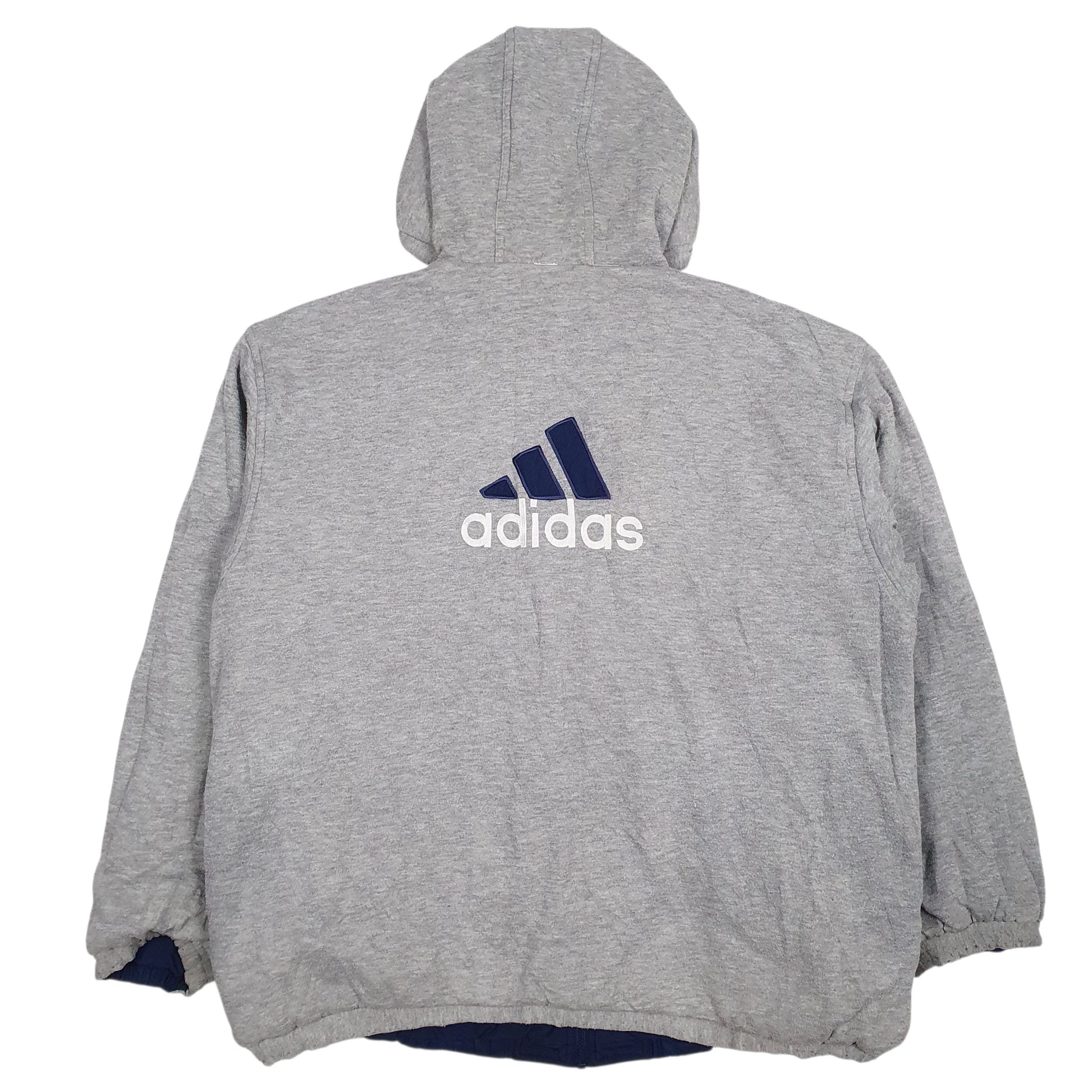 Mens Navy Adidas Vintage 90s Reversible Quarter Zip Coat