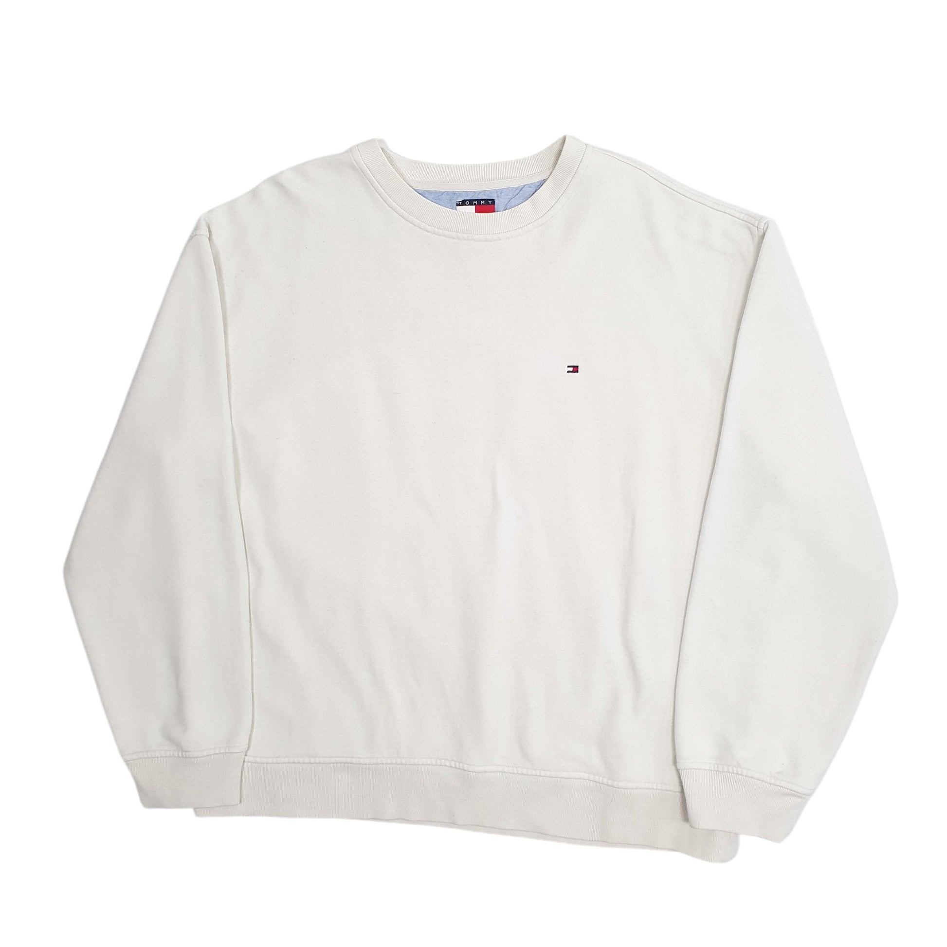 Mens Cream Tommy Hilfiger Vintage 00s Crewneck Jumper