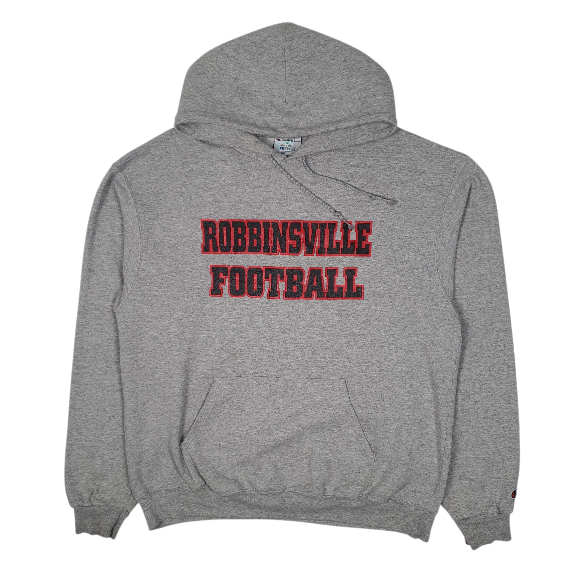 Mens Grey Champion Robbinsville Football Hoodie Jumper