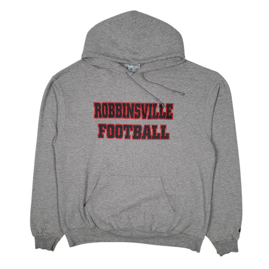 Mens Grey Champion Robbinsville Football Hoodie Jumper