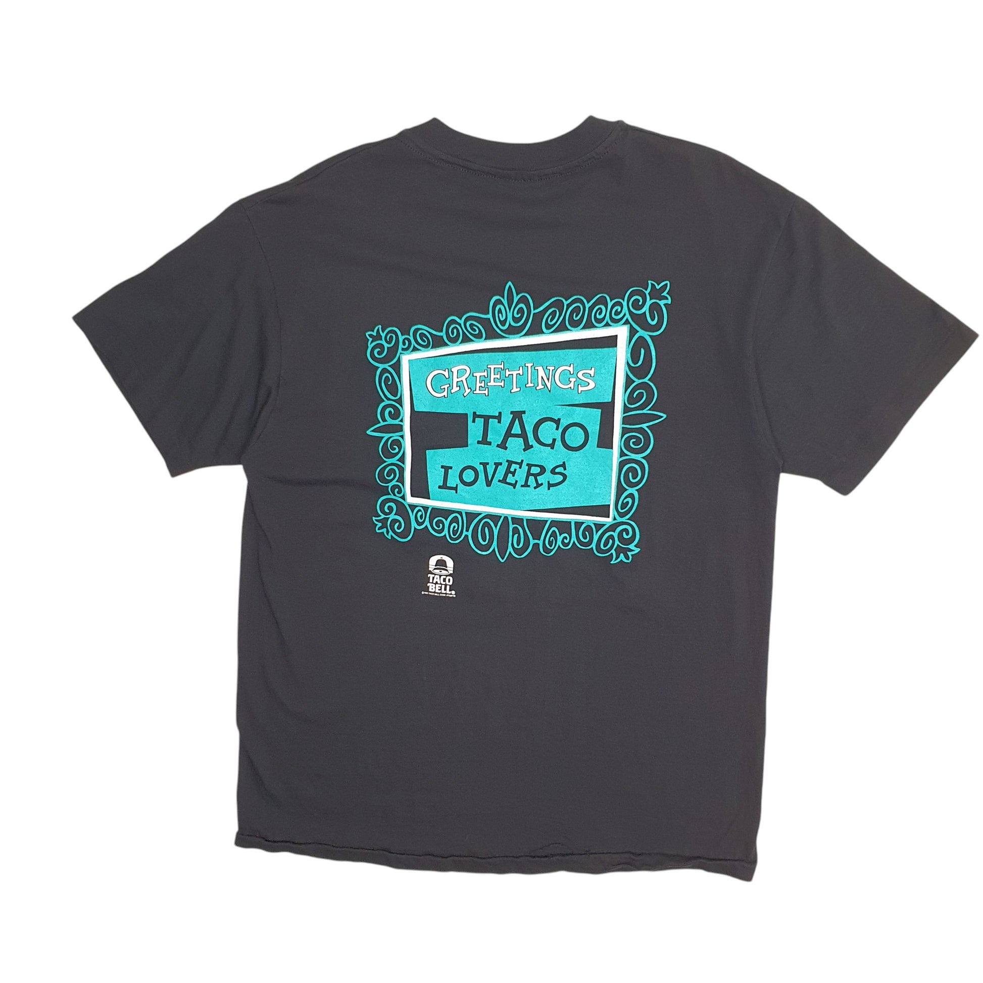 Mens Black Hanes Single Stitch Vintage 90s Taco Bell  T Shirt