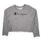 Womens Grey Champion Crop Top Crewneck Jumper