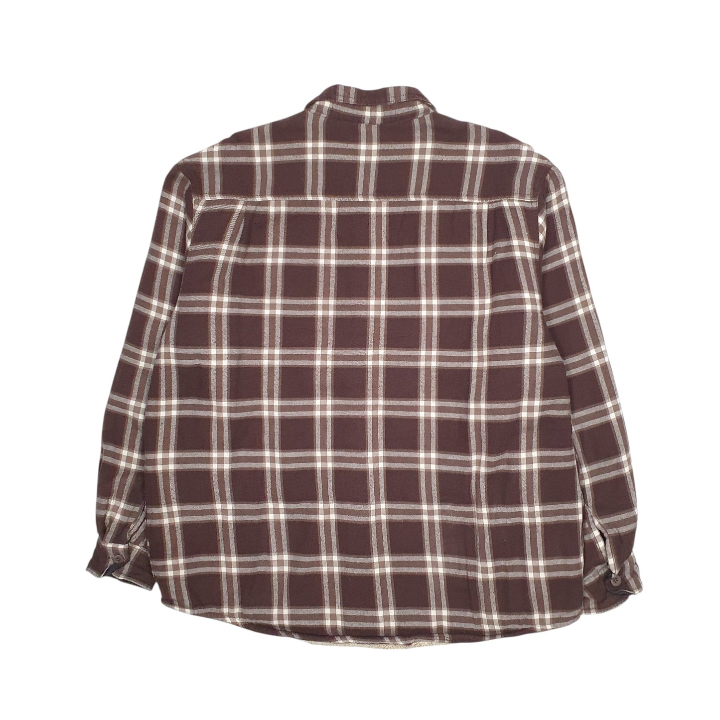 Mens Brown Wrangler Plaid Sherpa Lined  Coat