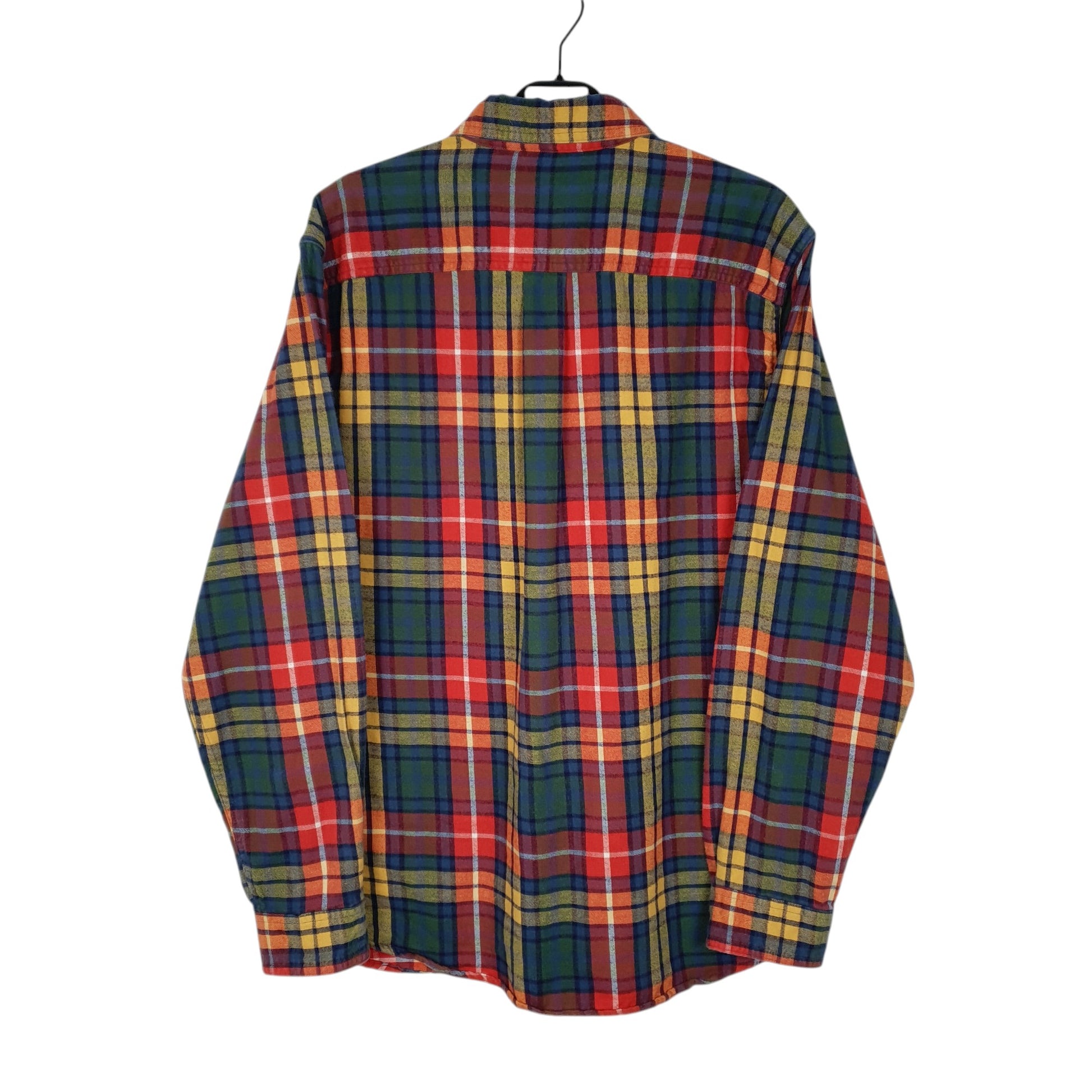 Mens Blue L.L.Bean Thick Flannel Plaid  Shirt