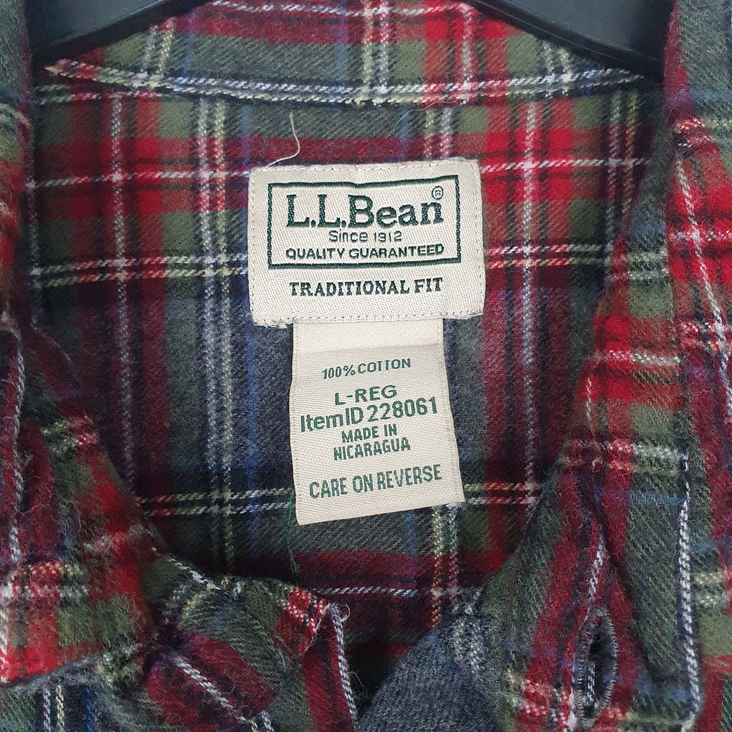 Mens Grey L.L.Bean Flannel Plaid  Shirt
