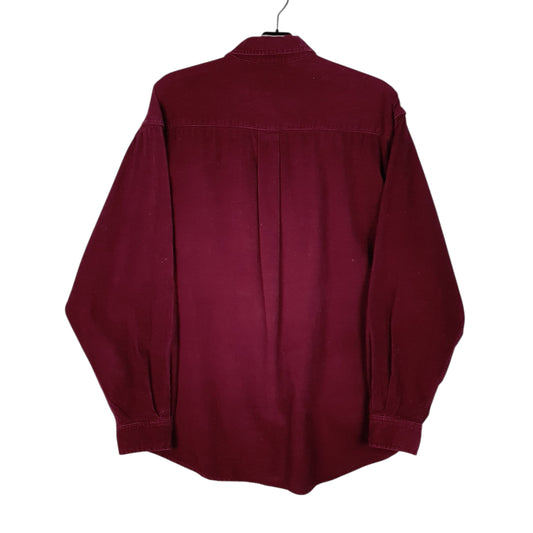 Mens Burgundy Eddie Bauer Corduroy Vintage 90s  Shirt