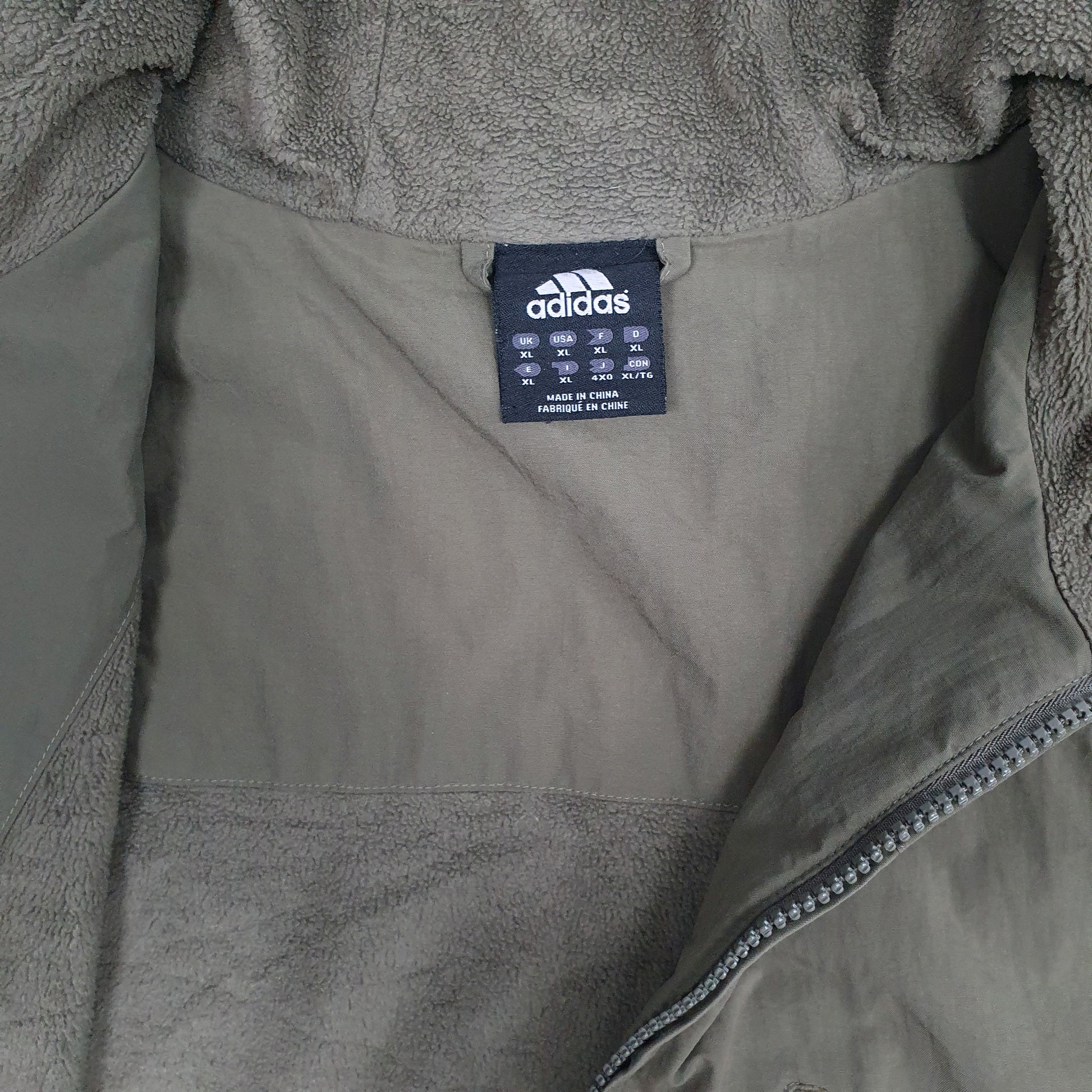 Mens Khaki Adidas Fleece Lined  Coat
