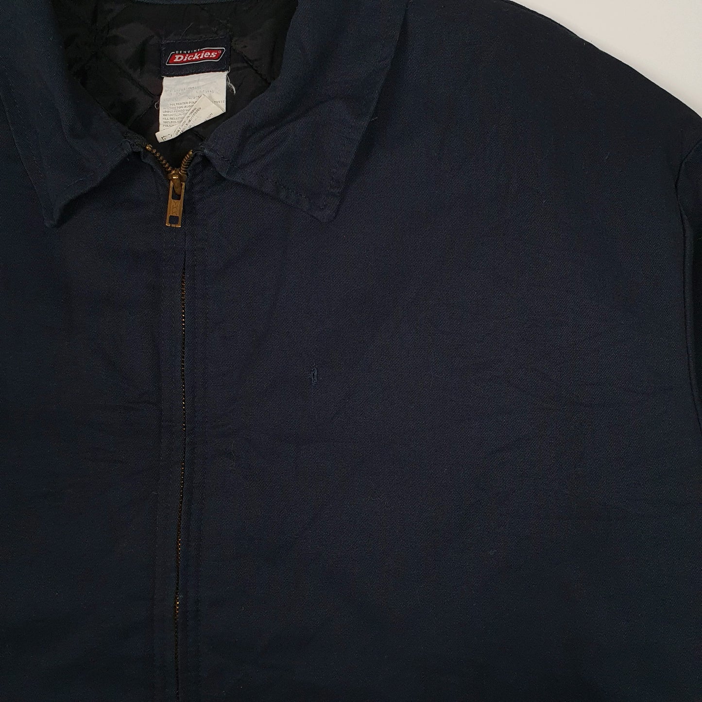 Mens Navy Dickies Quilt Lined Padded Eisenhower Quarter Zip Coat