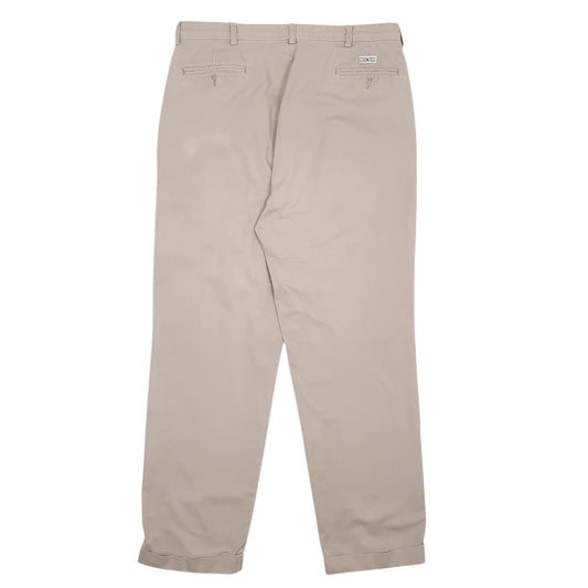 Mens Beige Polo Ralph Lauren Vintage 90s Pleated  Trousers