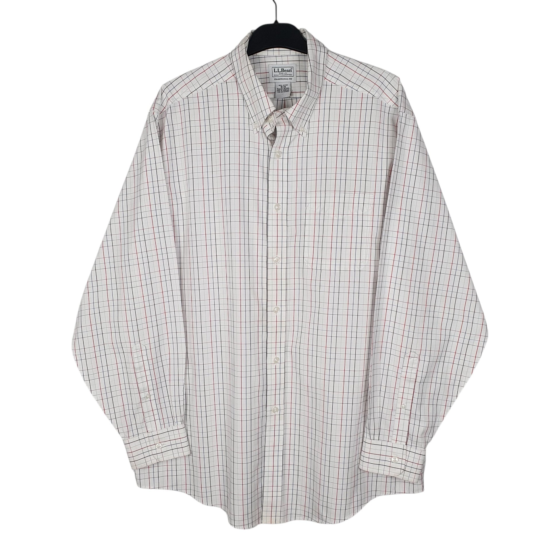 Mens White L.L.Bean  Long Sleeve Shirt