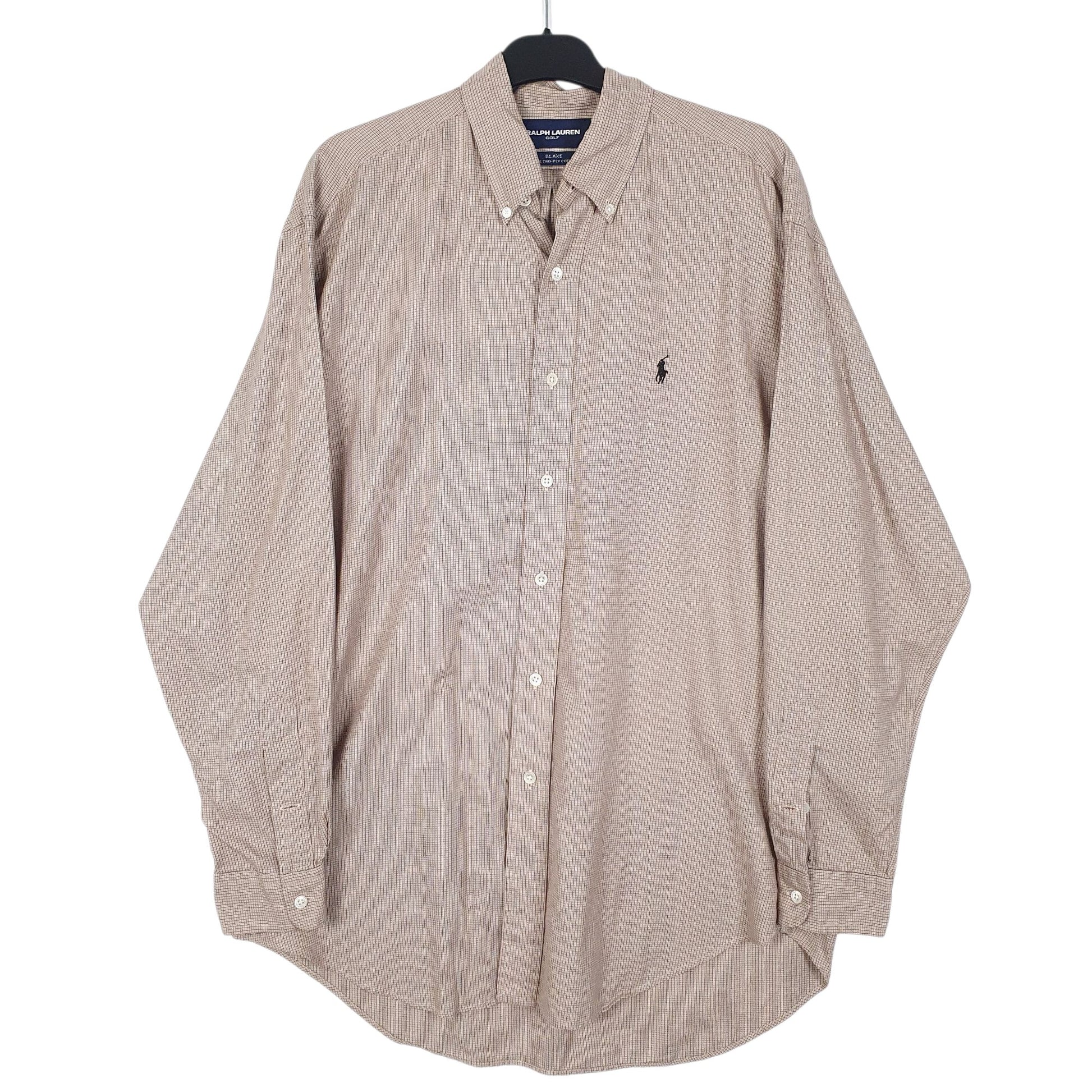 Mens Brown Ralph Lauren Golf Long Sleeve Shirt