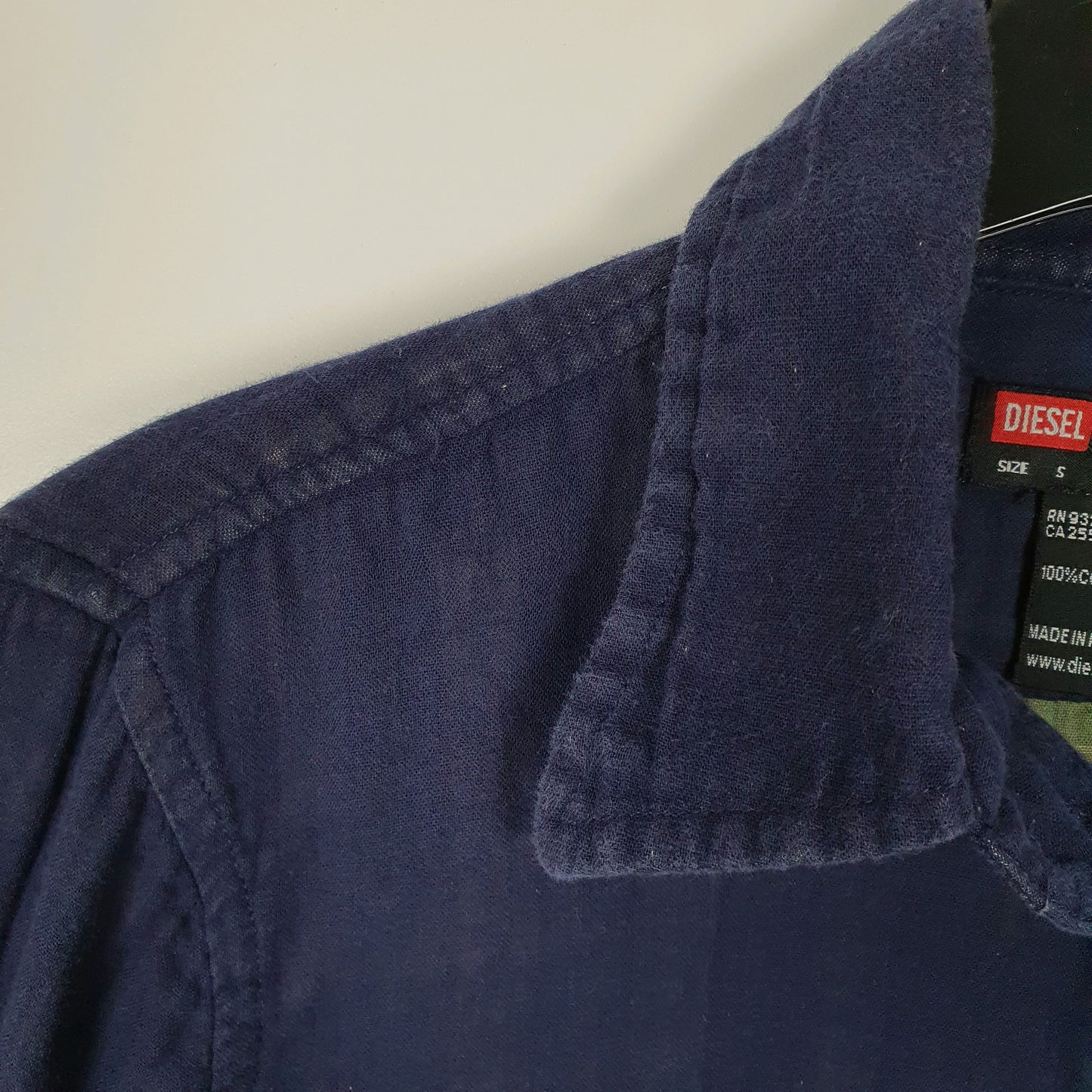 Mens Navy Diesel Chamois  Shirt
