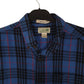 Mens Blue L.L.Bean Scotch Plaid Flannel  Shirt