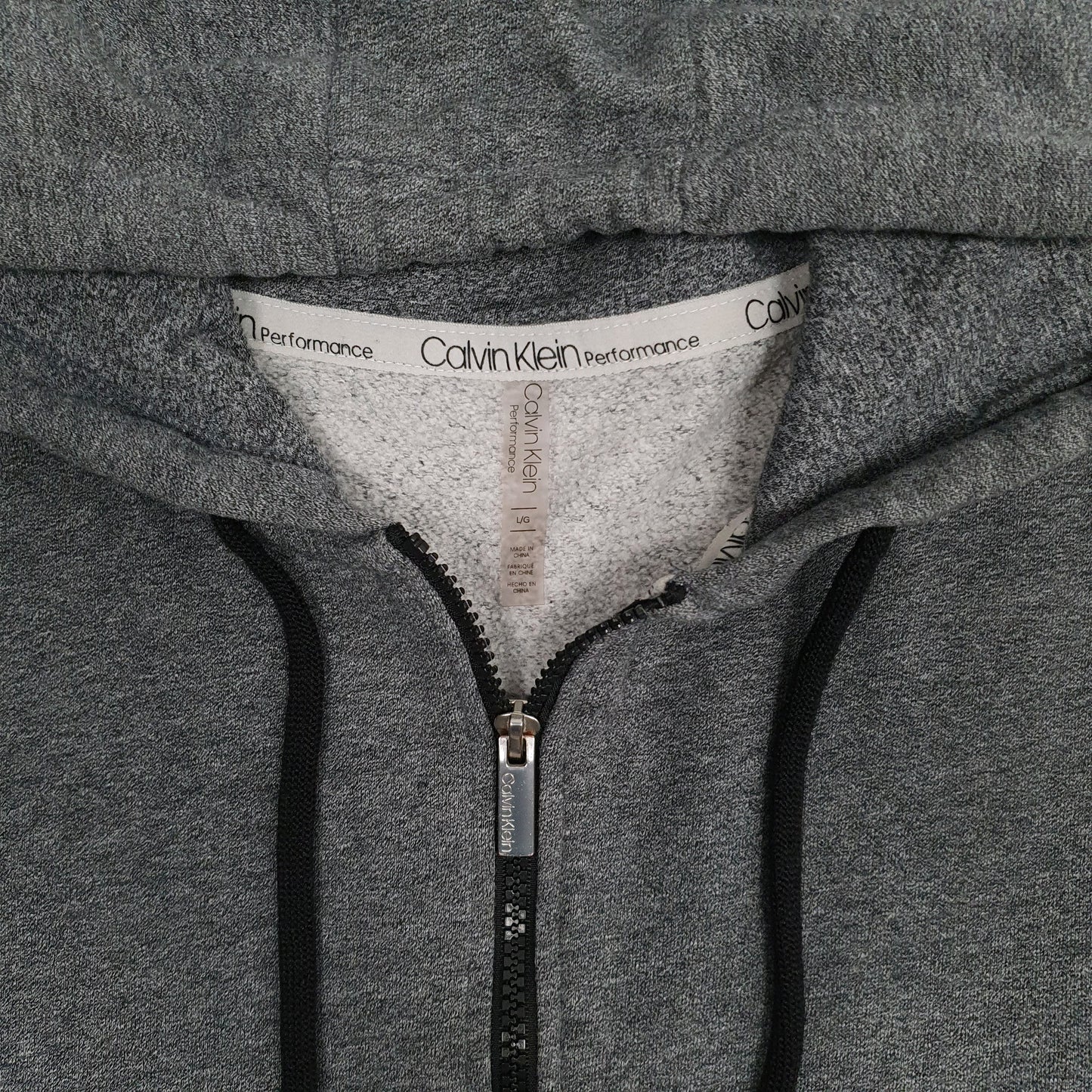 Womens Grey Calvin Klein Hoodie Full Zip Jumper