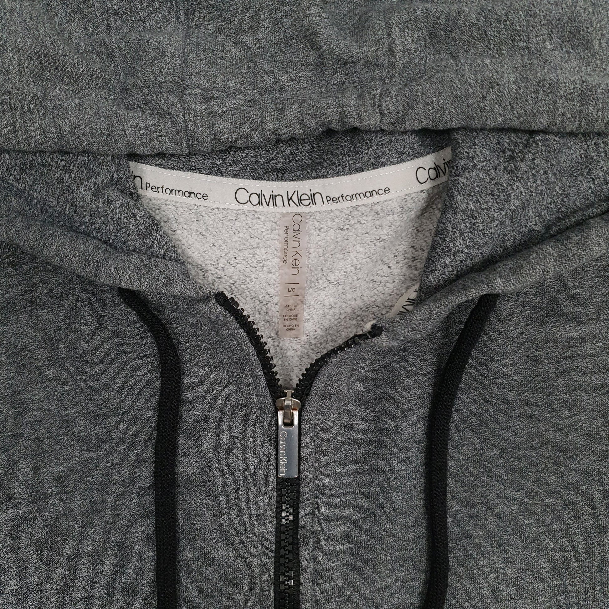 Womens Grey Calvin Klein Hoodie Full Zip Jumper