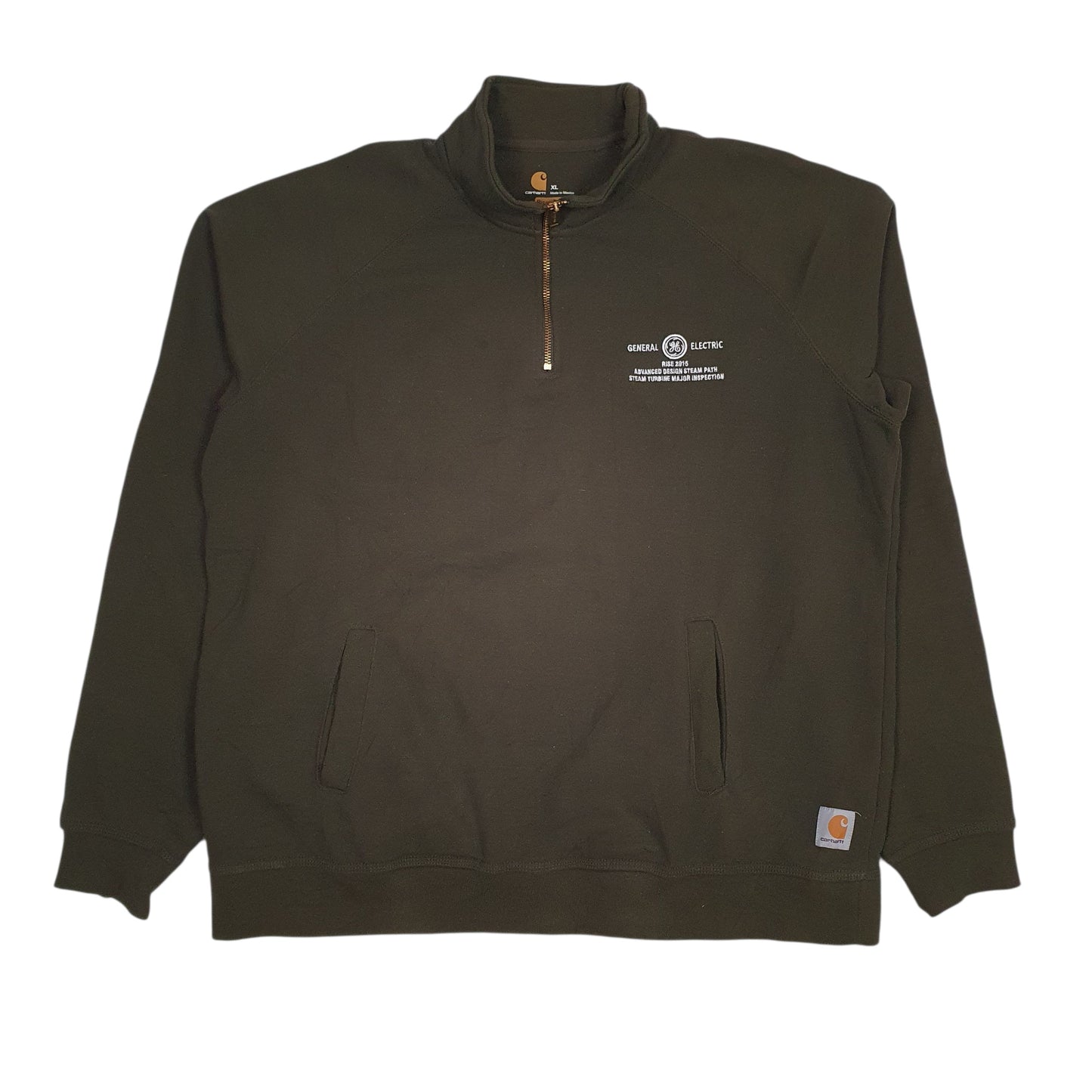 Mens Green Carhartt General Electric Quarter Zip Jumper