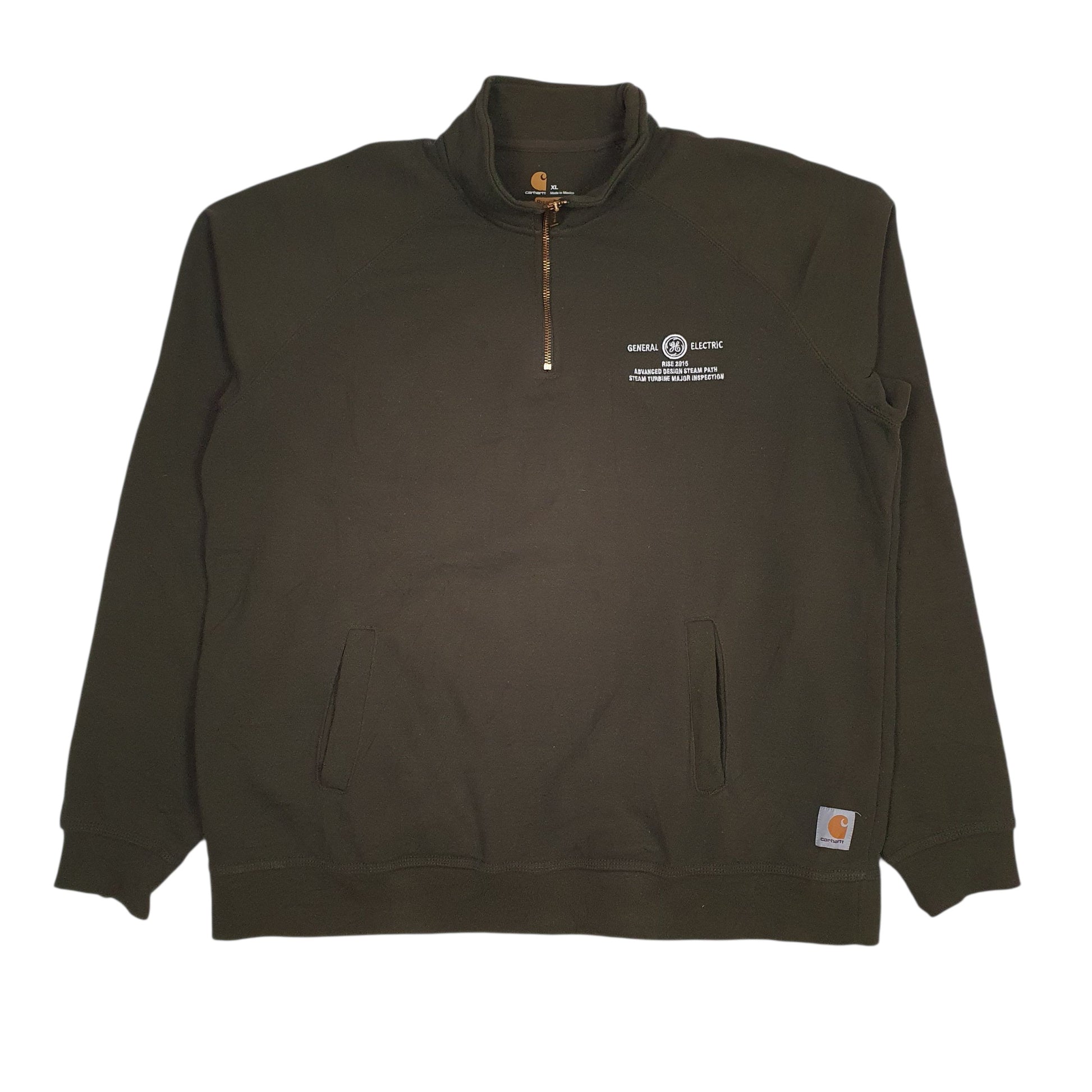 Mens Green Carhartt General Electric Quarter Zip Jumper