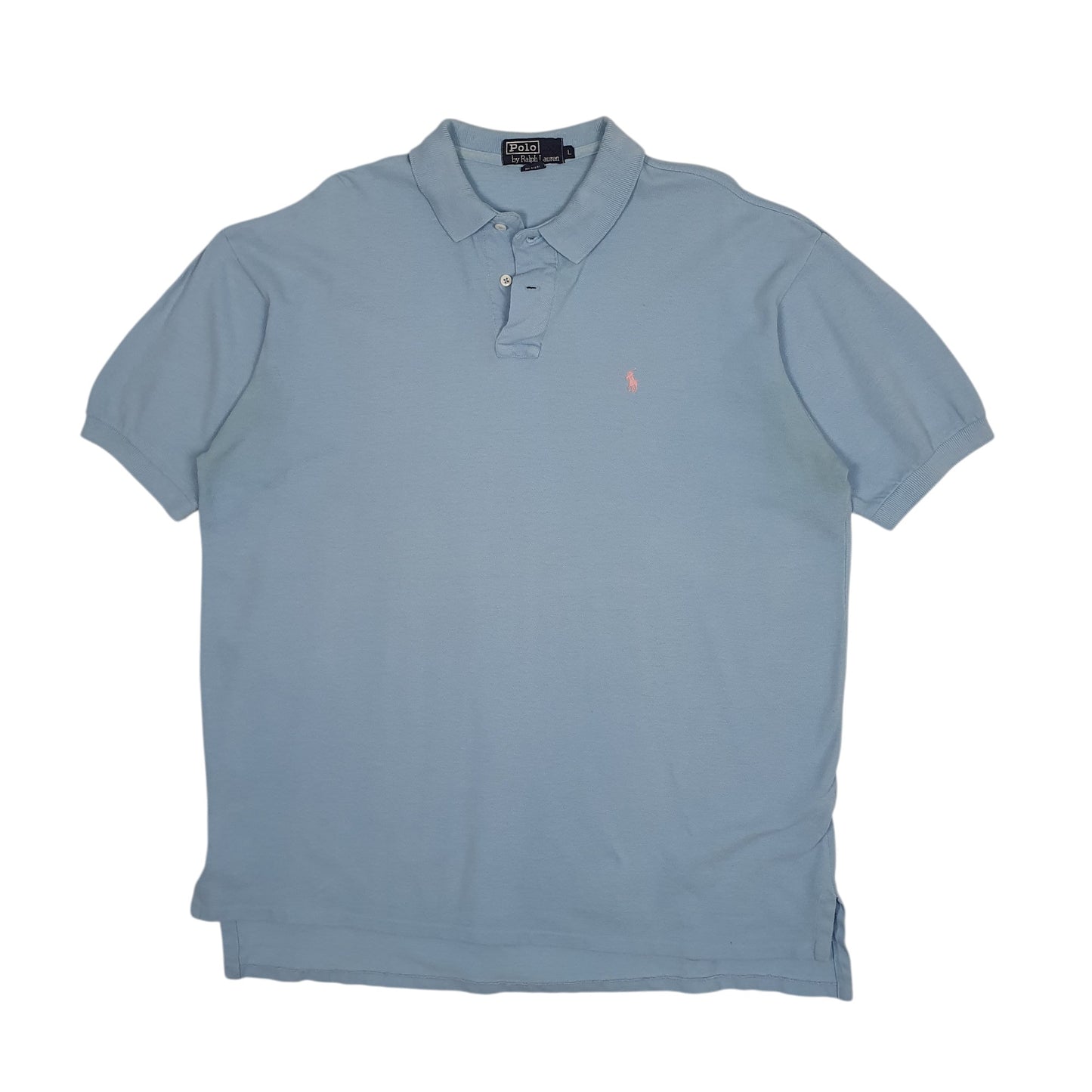Mens Blue Polo Ralph Lauren Vintage 90s Made In USA Short Sleeve Polo Shirt