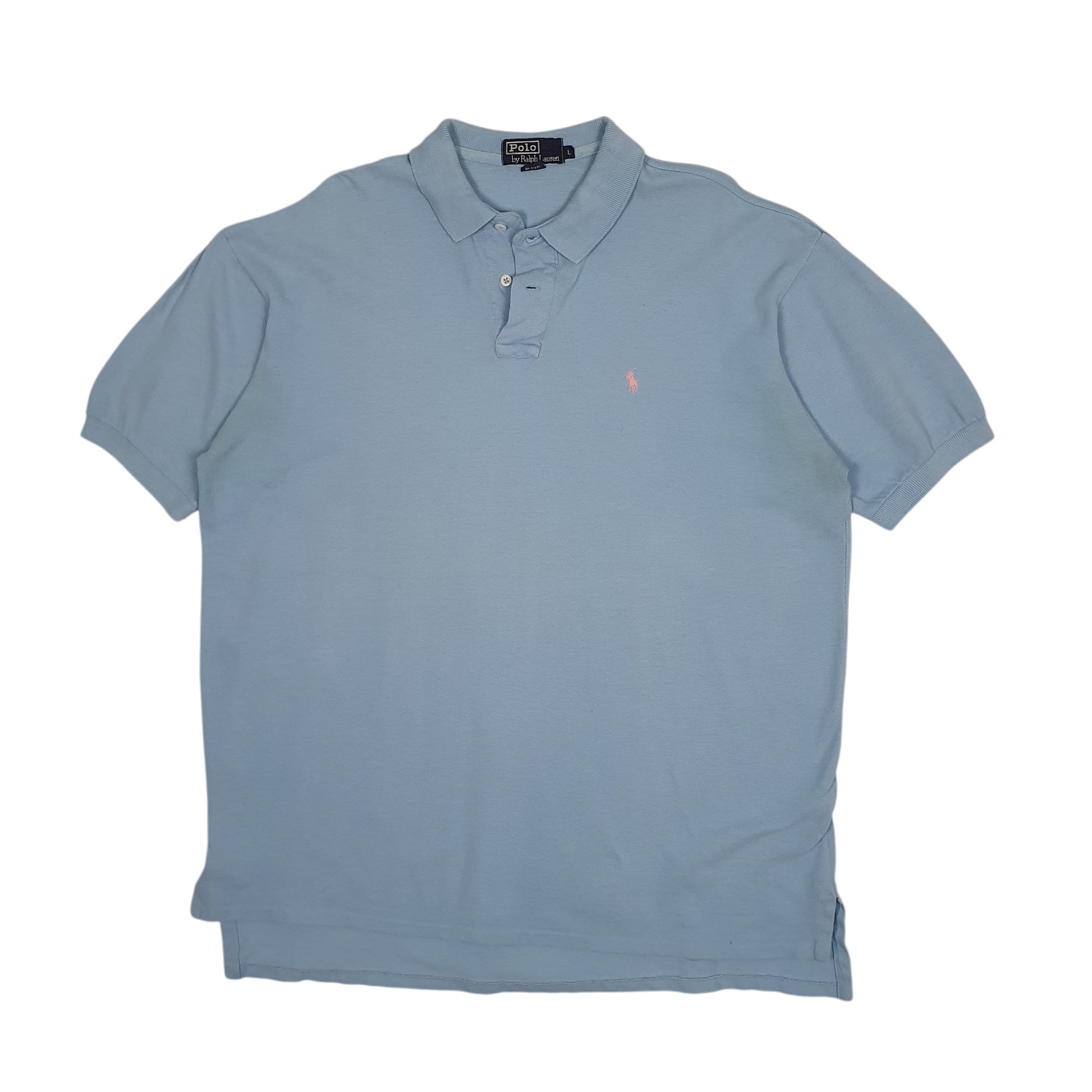 Mens Blue Polo Ralph Lauren Vintage 90s Made In USA Short Sleeve Polo Shirt