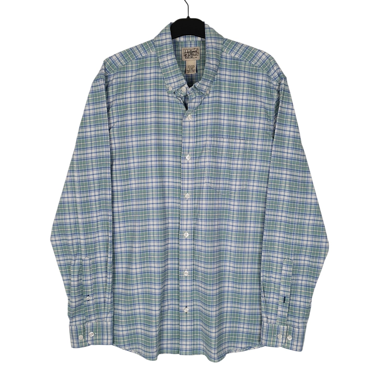 Mens Blue L.L.Bean Canvas Long Sleeve Shirt