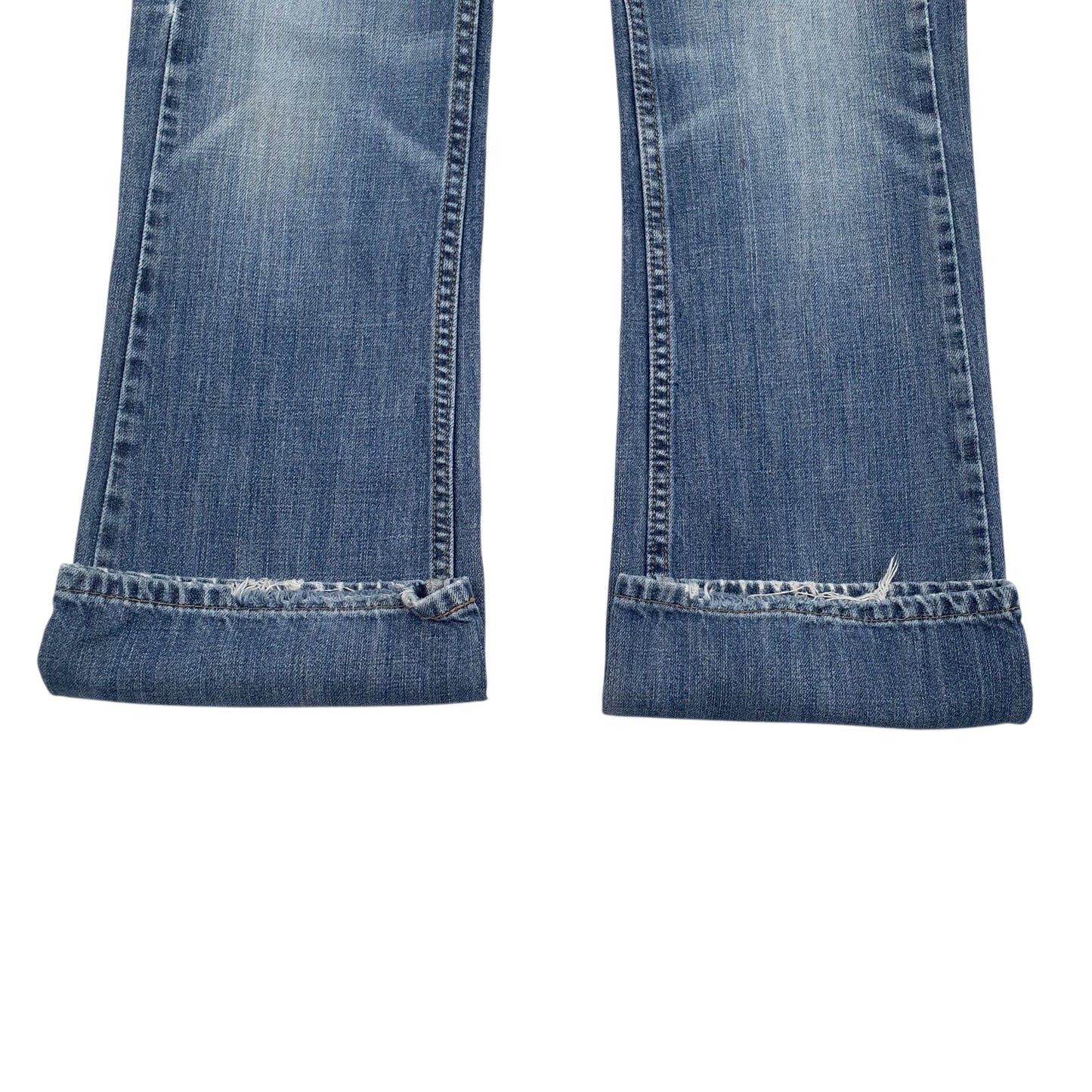 Mens Blue Levis Distressed Crewneck Jeans