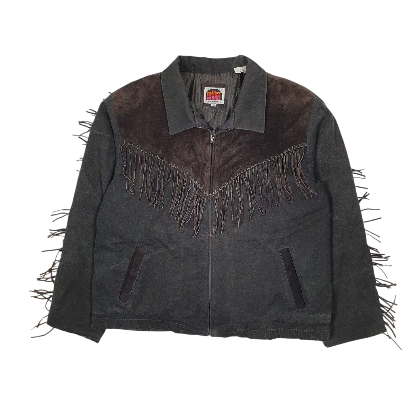 Mens Grey Miller Outerwear Cowboy Western Vintage 80s 90s  Coat