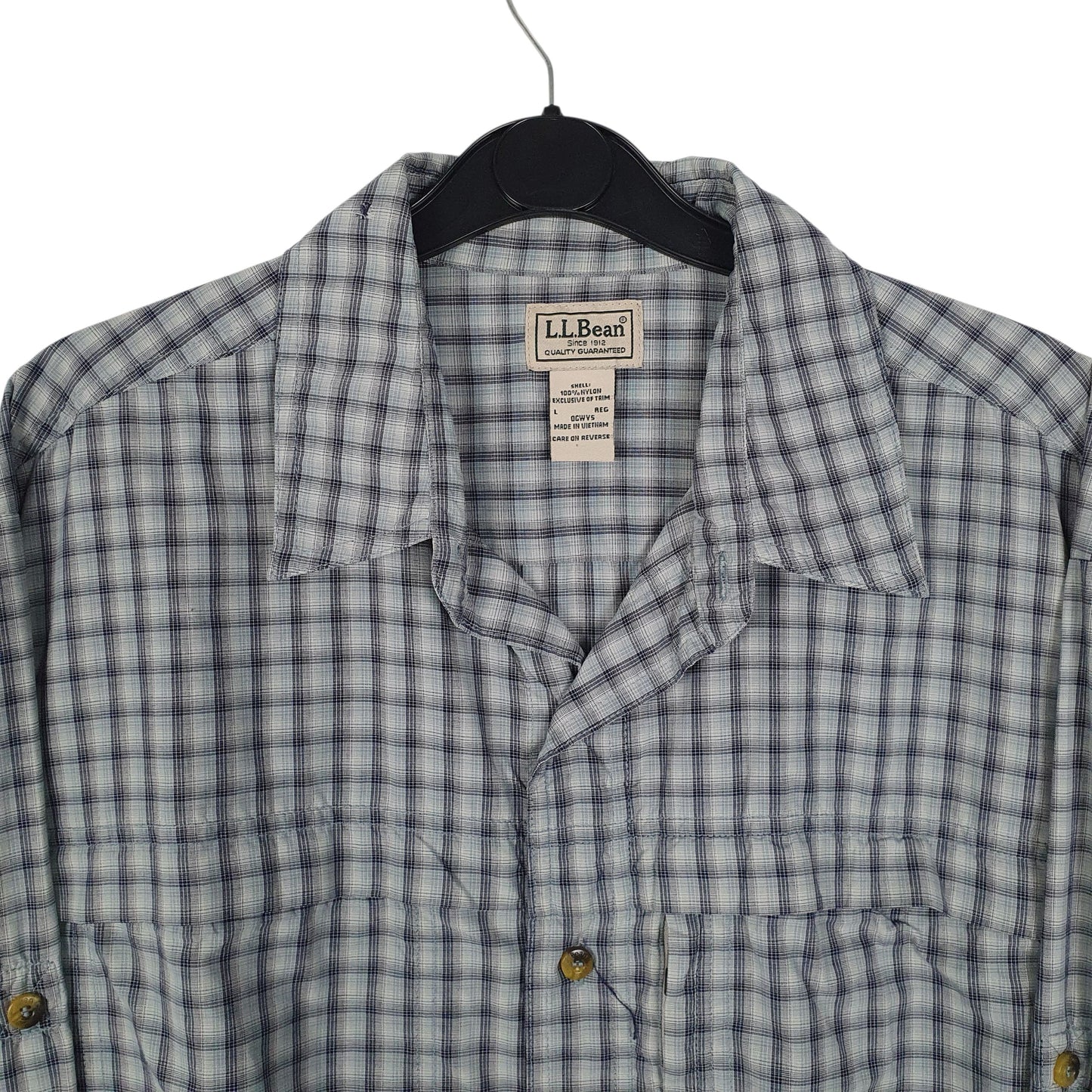 Mens Blue L.L.Bean Walking Hiking  Shirt