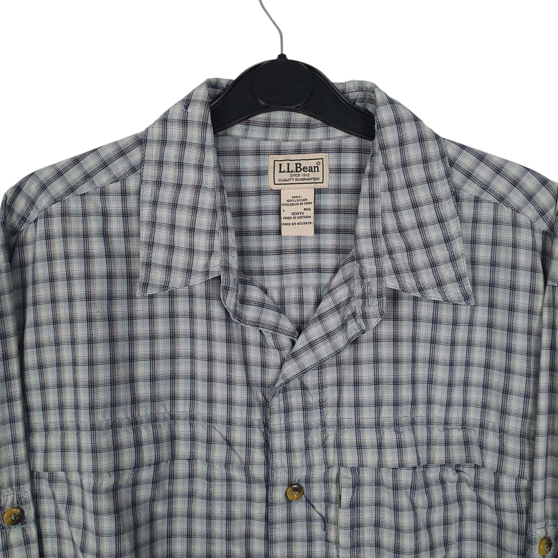 Mens Blue L.L.Bean Walking Hiking  Shirt
