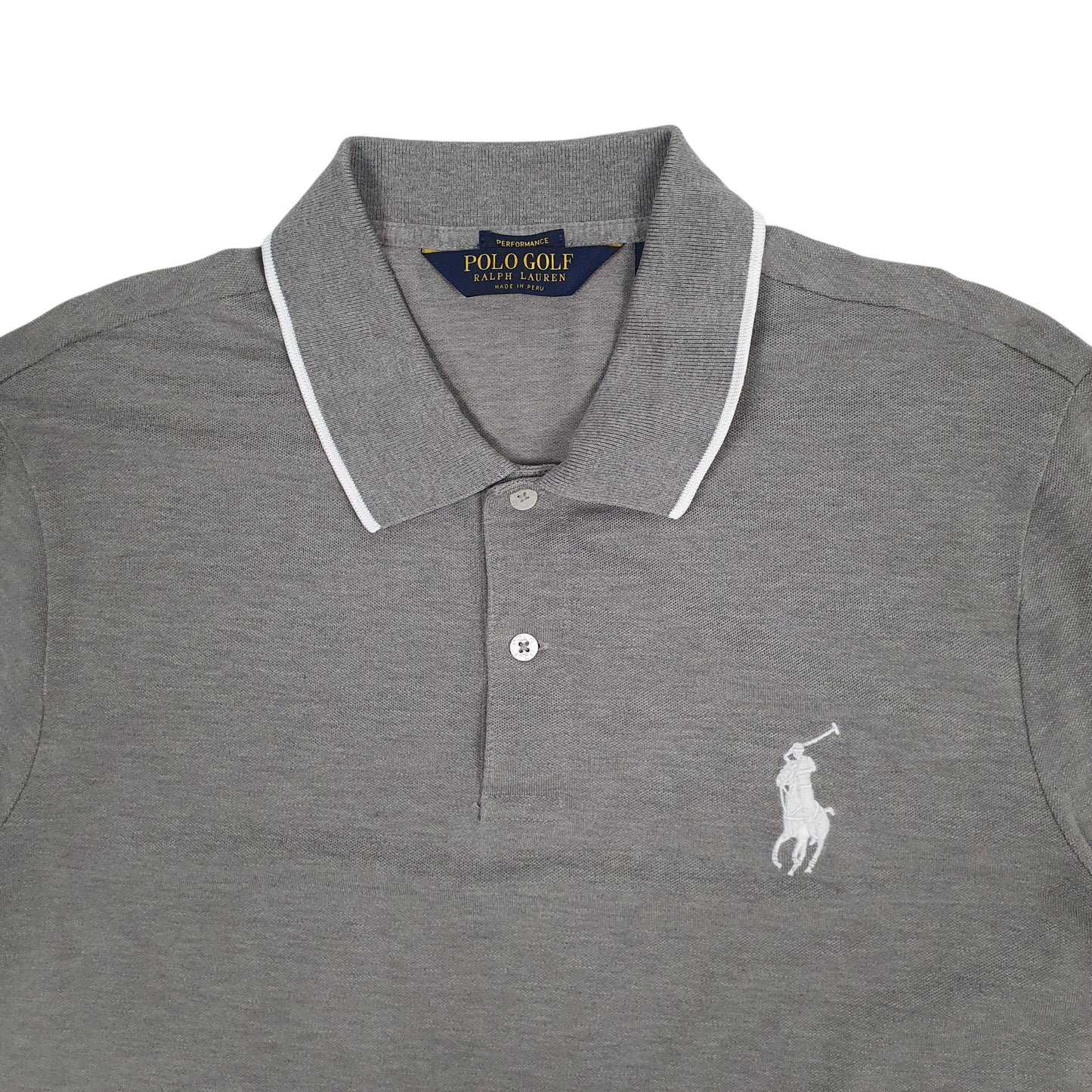 Mens Grey Polo Ralph Lauren Golf Performance  Polo Shirt