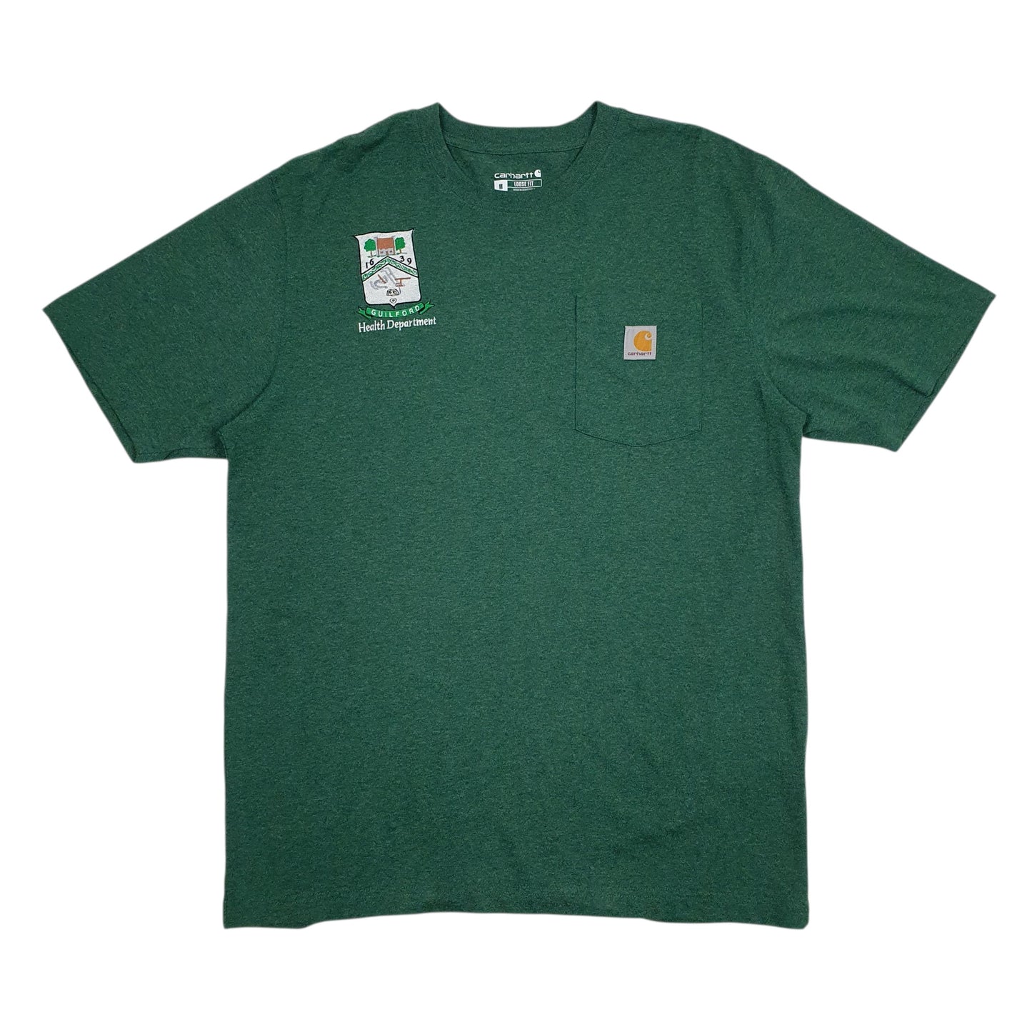 Mens Green Carhartt  Short Sleeve T Shirt
