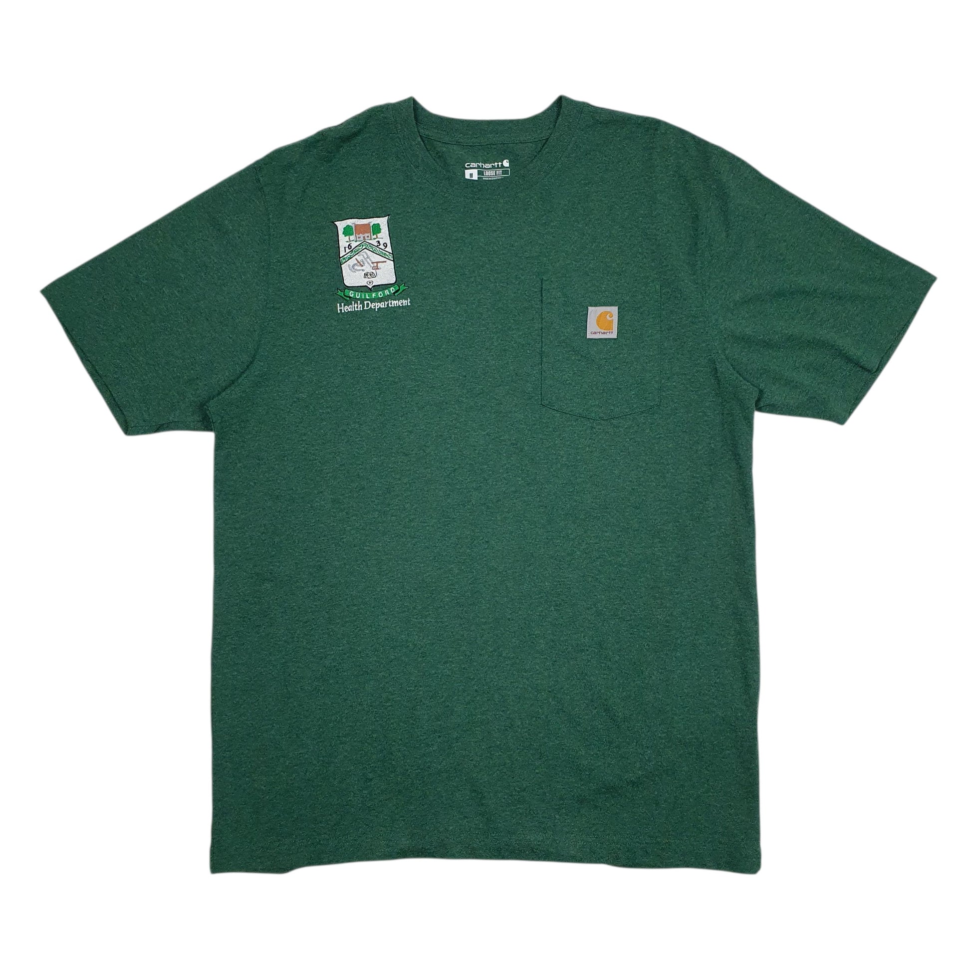 Mens Green Carhartt  Short Sleeve T Shirt