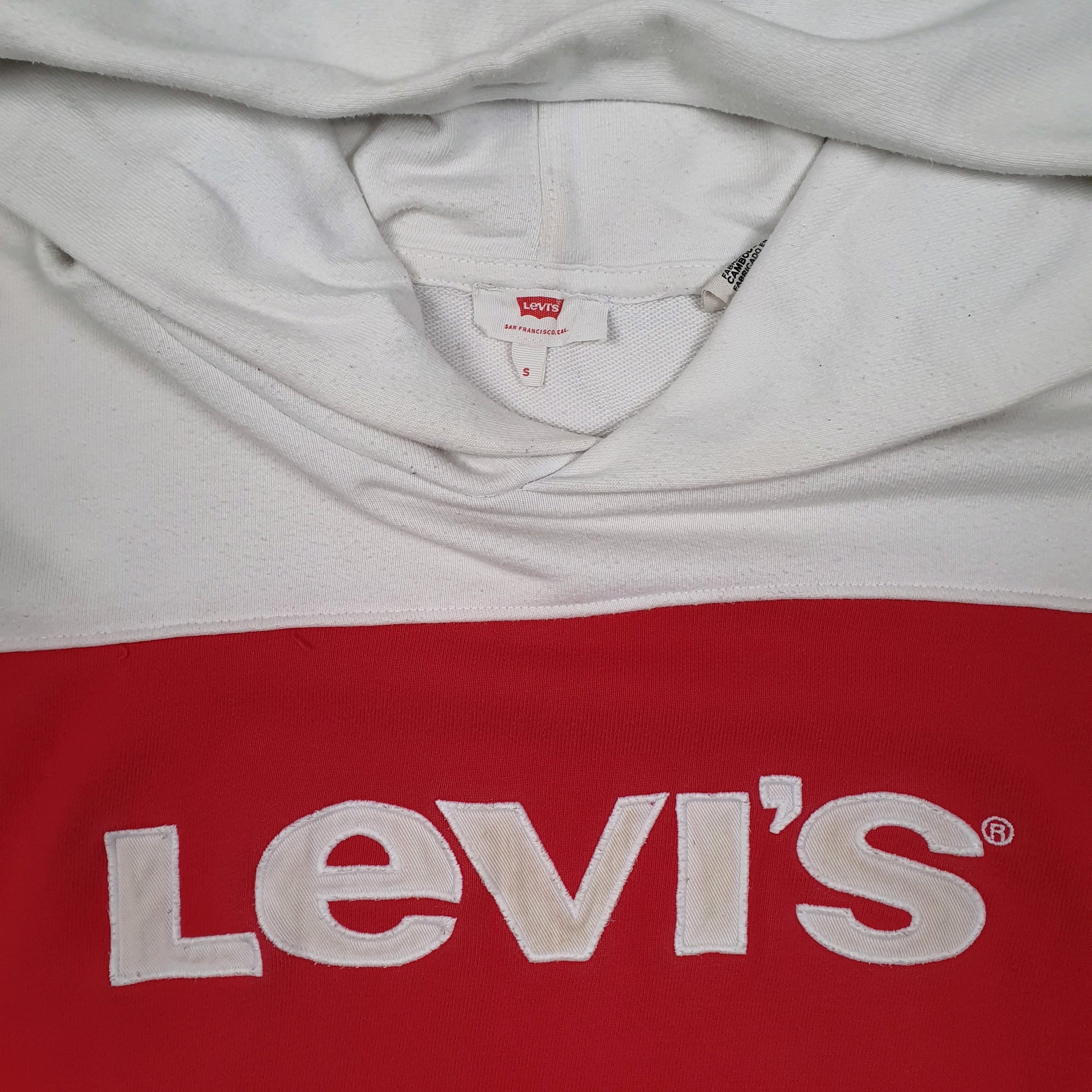 Mens White Levis  Hoodie Jumper