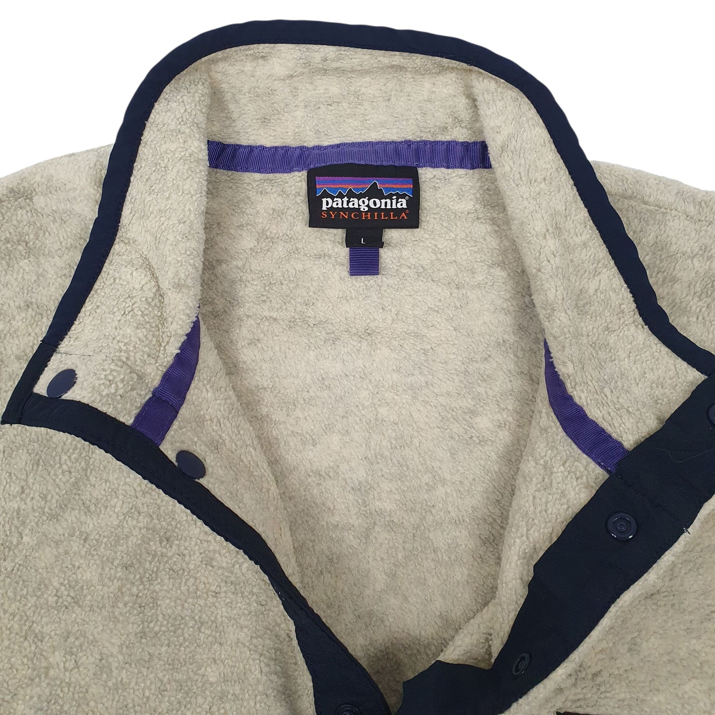 Mens Cream Patagonia Synchilla Quarter Zip Jumper