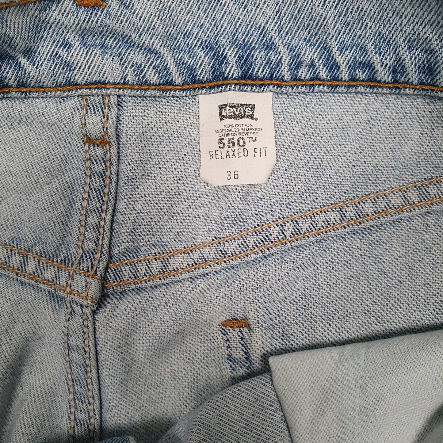 Mens Blue Levis 550 Vintage 90s Orange Tab  Shorts