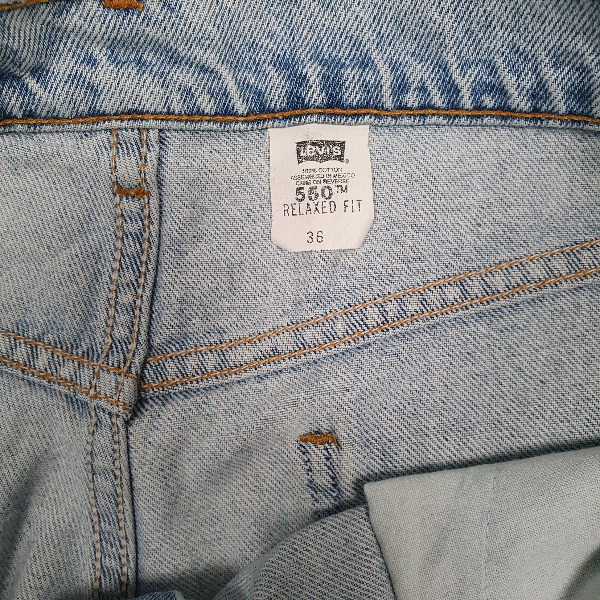 Mens Blue Levis 550 Vintage 90s Orange Tab  Shorts