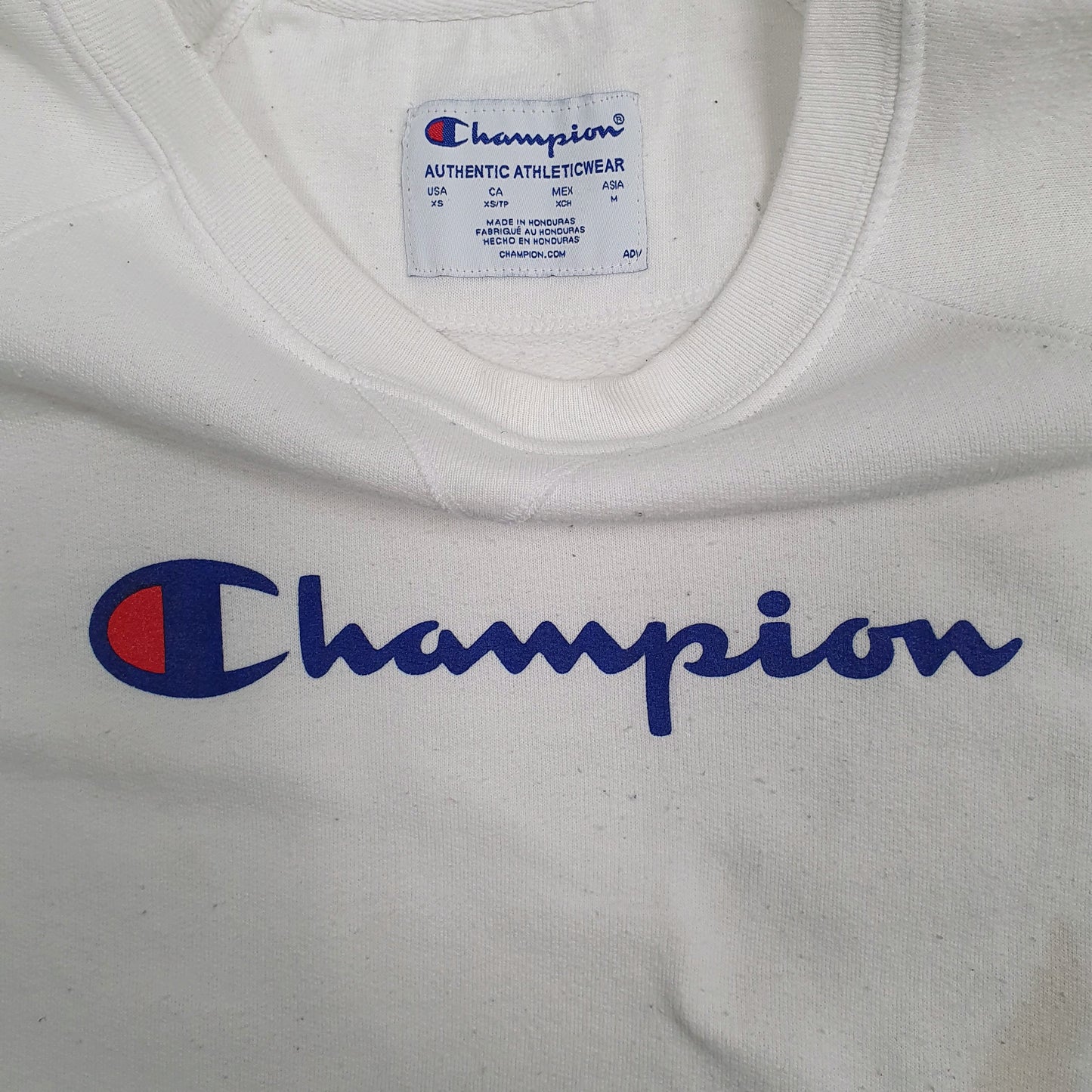 Mens White Champion  Crewneck Jumper