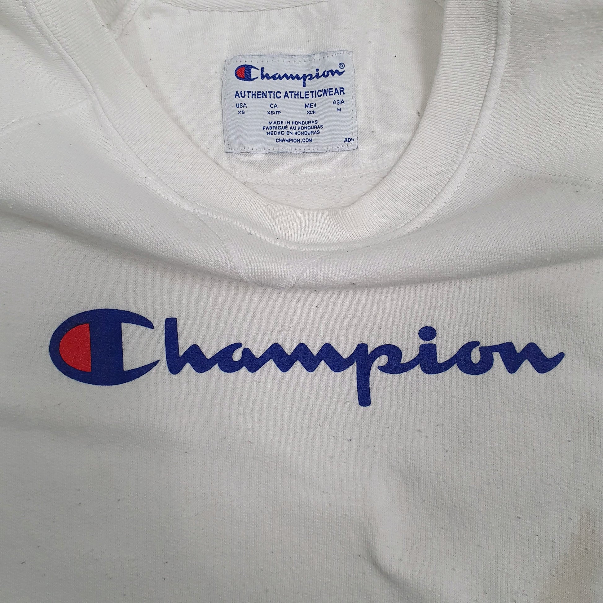 Mens White Champion  Crewneck Jumper