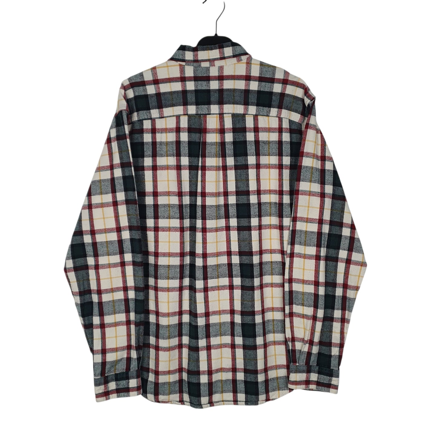 Mens Cream L.L.Bean Thick Flannel Plaid  Shirt