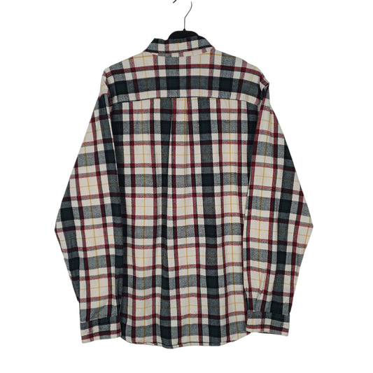 Mens Cream L.L.Bean Thick Flannel Plaid  Shirt