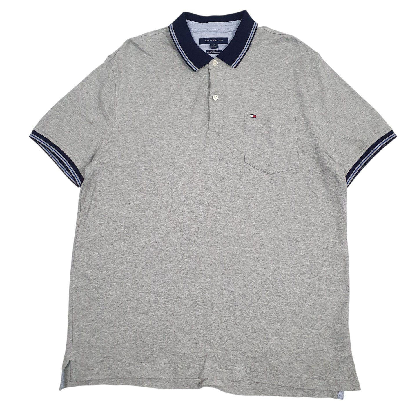 Mens Grey Tommy Hilfiger  Short Sleeve Polo Shirt