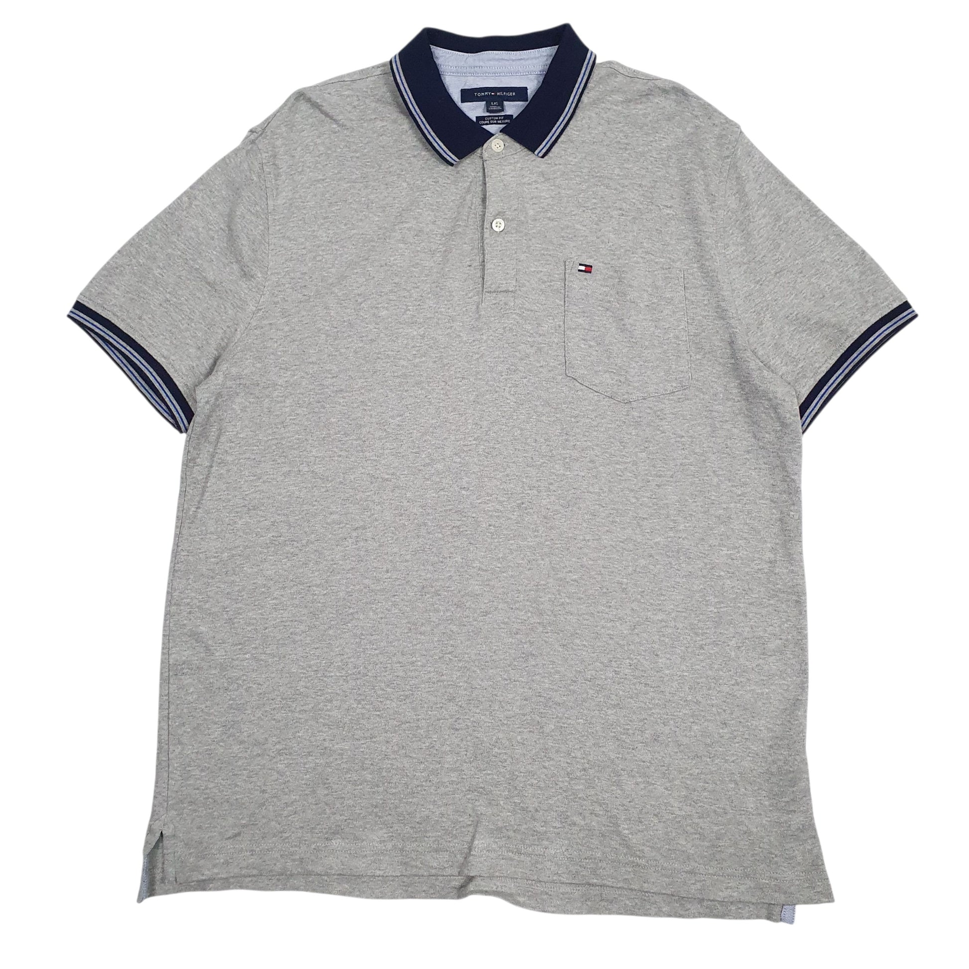 Mens Grey Tommy Hilfiger  Short Sleeve Polo Shirt